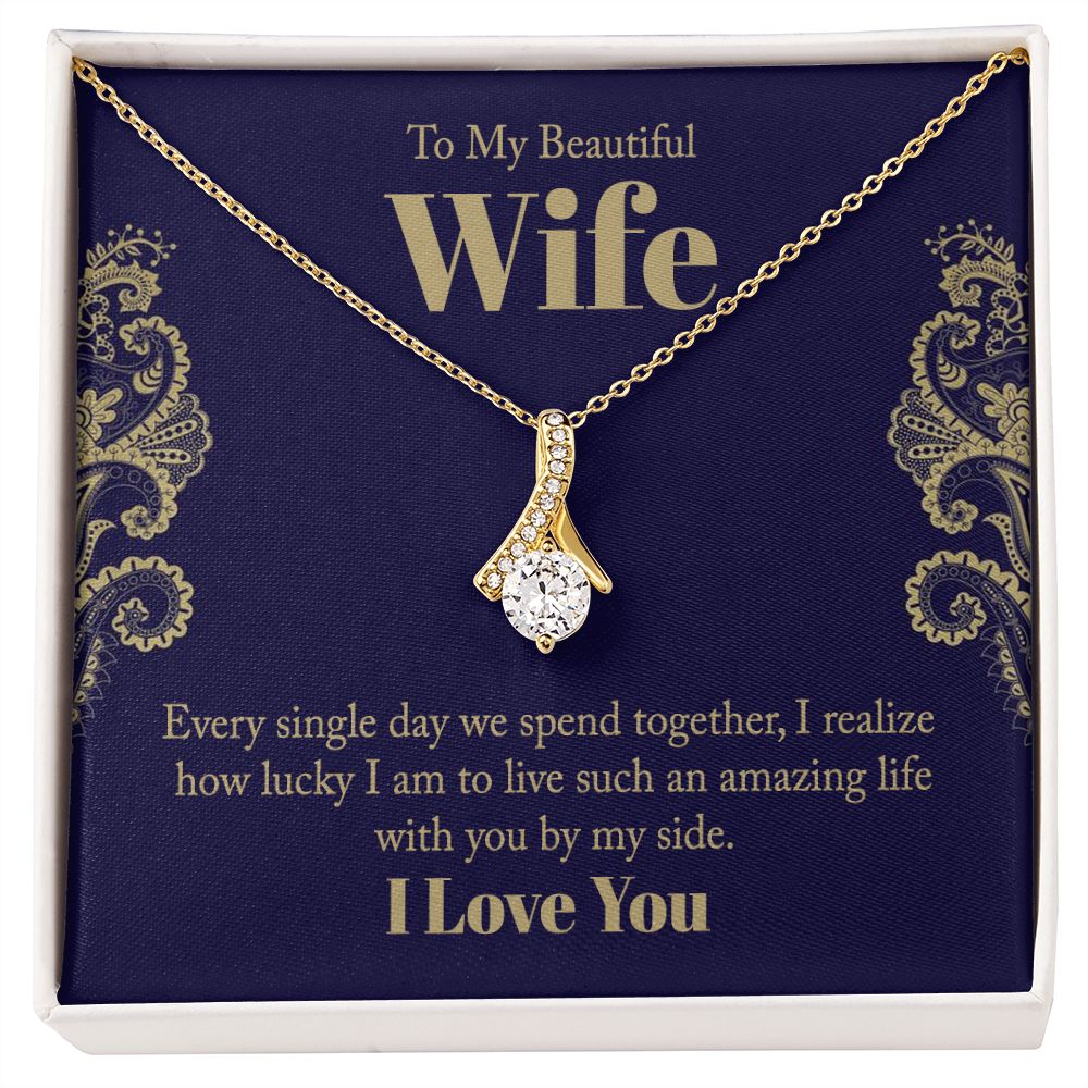 To My Beautiful Wife – Alluring Beauty Necklace – Gift for Wife