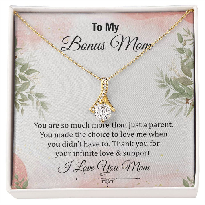 To My Bonus Mom, Thank You for Your Infinite Love &amp; Support Alluring Beauty Necklace – Gift for Mom