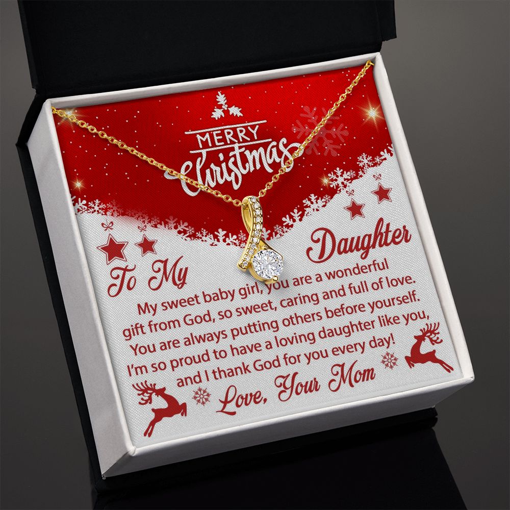 To My Daughter, I'm so Proud To Have a Loving Daughter Like You - Alluring Beauty Necklace - Gift for Daughter