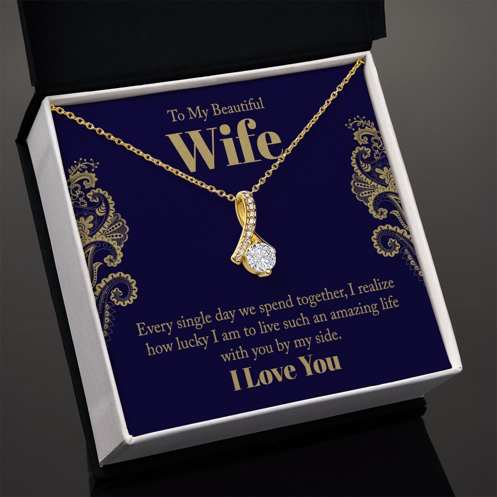 To My Beautiful Wife – Alluring Beauty Necklace – Gift for Wife