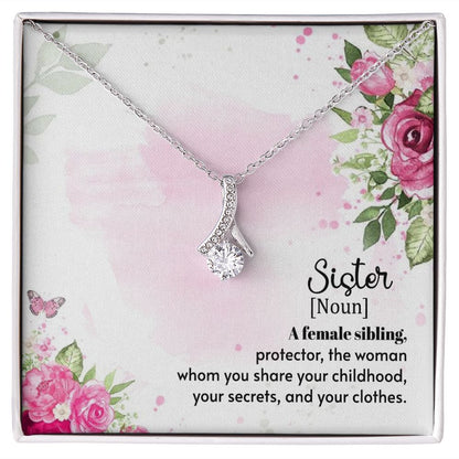 Sister, A Female Sibling - Alluring Beauty Necklace (Yellow & White Gold Variants) - Gift for Sister