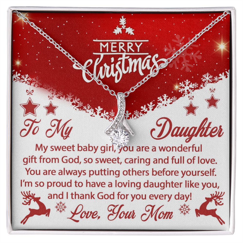 To My Daughter, I'm so Proud To Have a Loving Daughter Like You - Alluring Beauty Necklace - Gift for Daughter