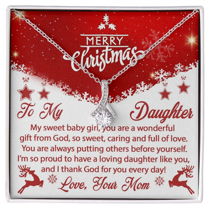 To My Daughter, I'm so Proud To Have a Loving Daughter Like You - Alluring Beauty Necklace - Gift for Daughter