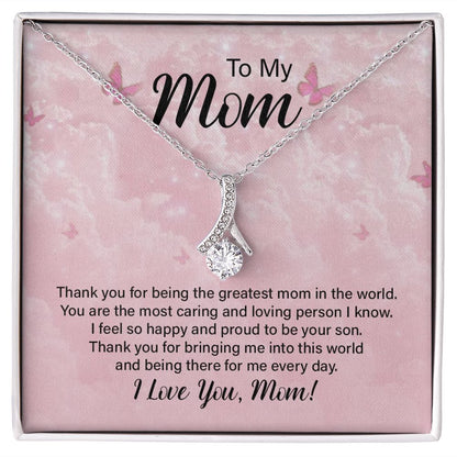 To My Mom, Thank You For Being The Greatest Mom In The World - Alluring Beauty Necklace - Gift for Mom