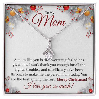 To My Mom, Merry Christmas I Love You So Much - Alluring Beauty Necklace - Gift for Mom