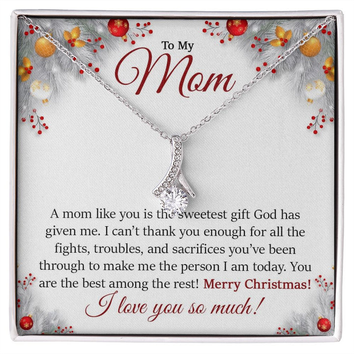 To My Mom, Merry Christmas I Love You So Much - Alluring Beauty Necklace - Gift for Mom
