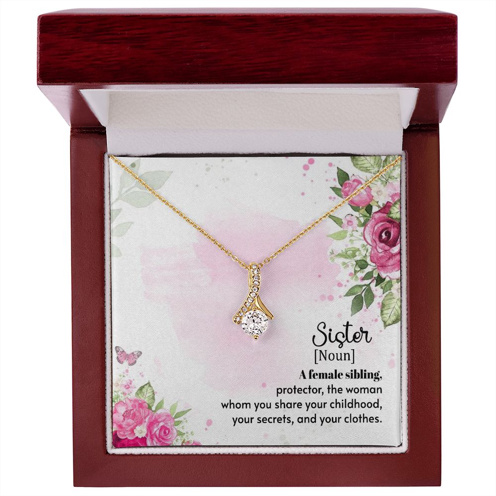 Sister, A Female Sibling - Alluring Beauty Necklace (Yellow & White Gold Variants) - Gift for Sister