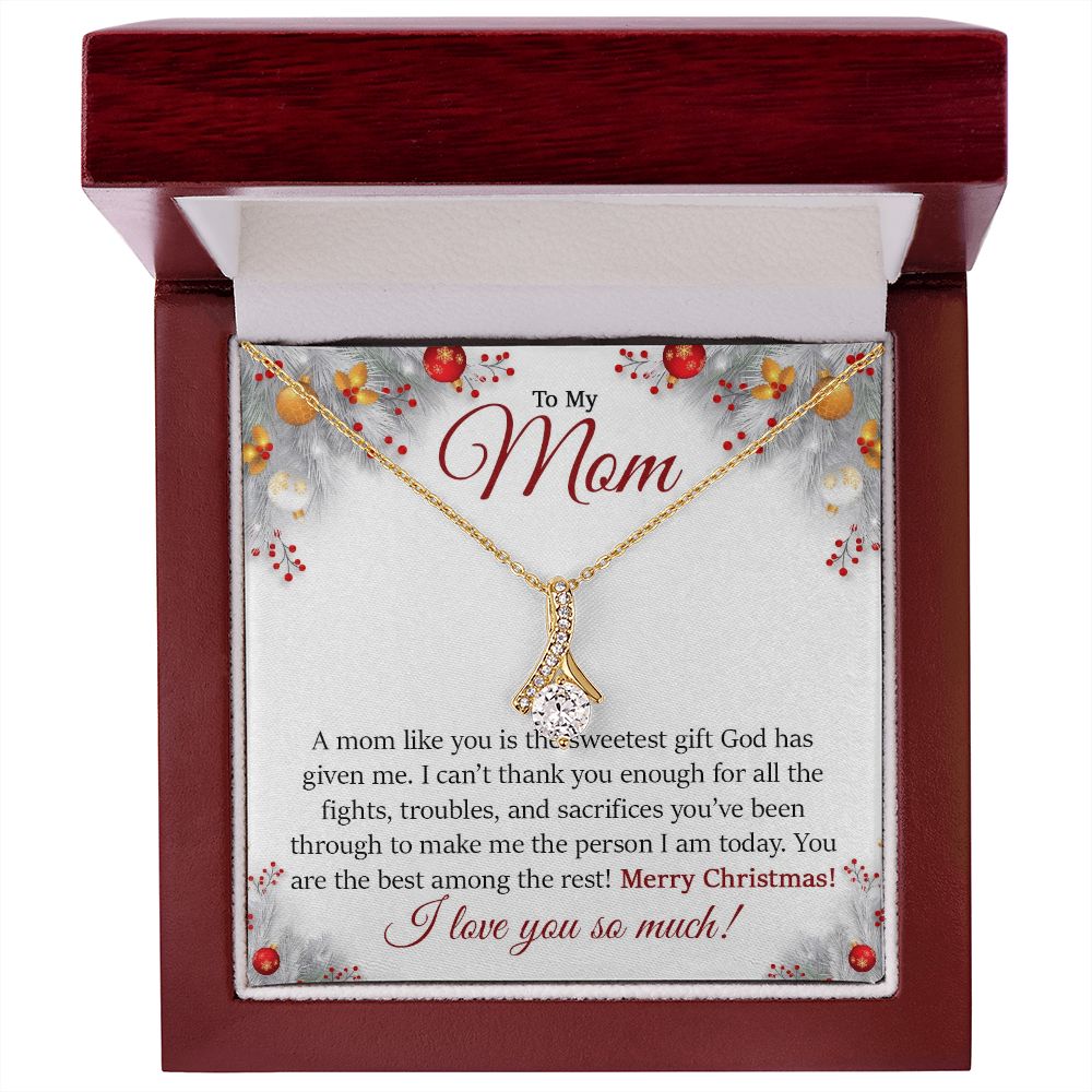 To My Mom, Merry Christmas I Love You So Much - Alluring Beauty Necklace - Gift for Mom