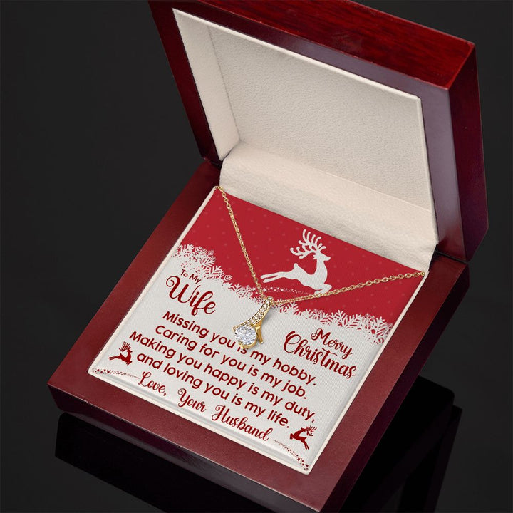 To My Wife, Loving You Is My Life – Merry Christmas – Alluring Beauty Necklace – Gift for Wife