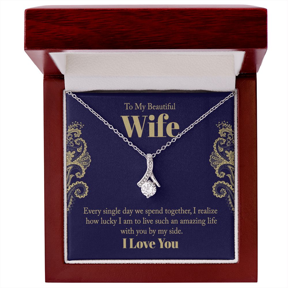 To My Beautiful Wife – Alluring Beauty Necklace – Gift for Wife