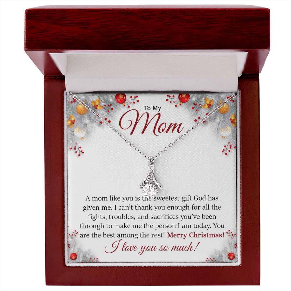 To My Mom, Merry Christmas I Love You So Much - Alluring Beauty Necklace - Gift for Mom