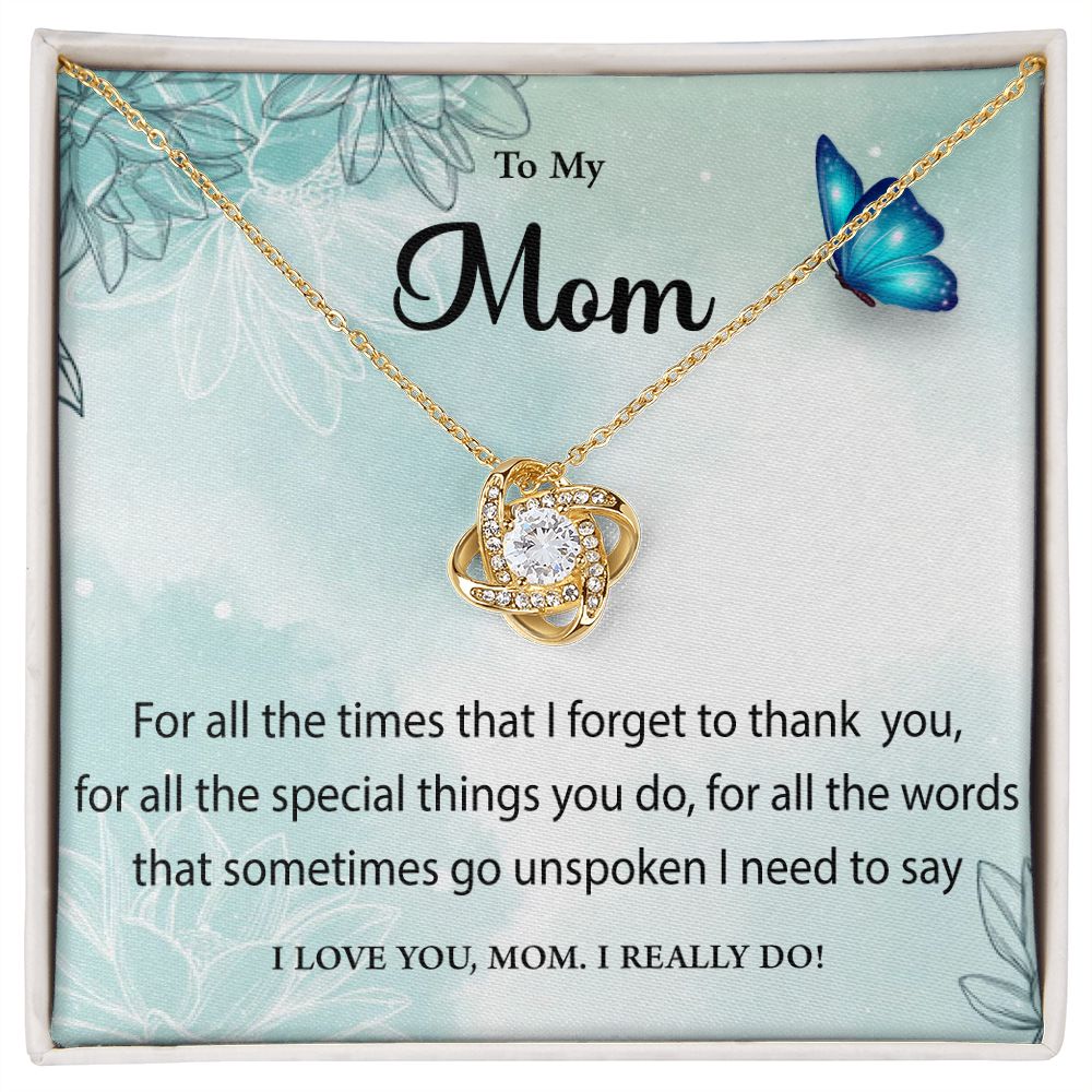 To My Mom, I Love You Love Knot Necklace – Gift for Mom