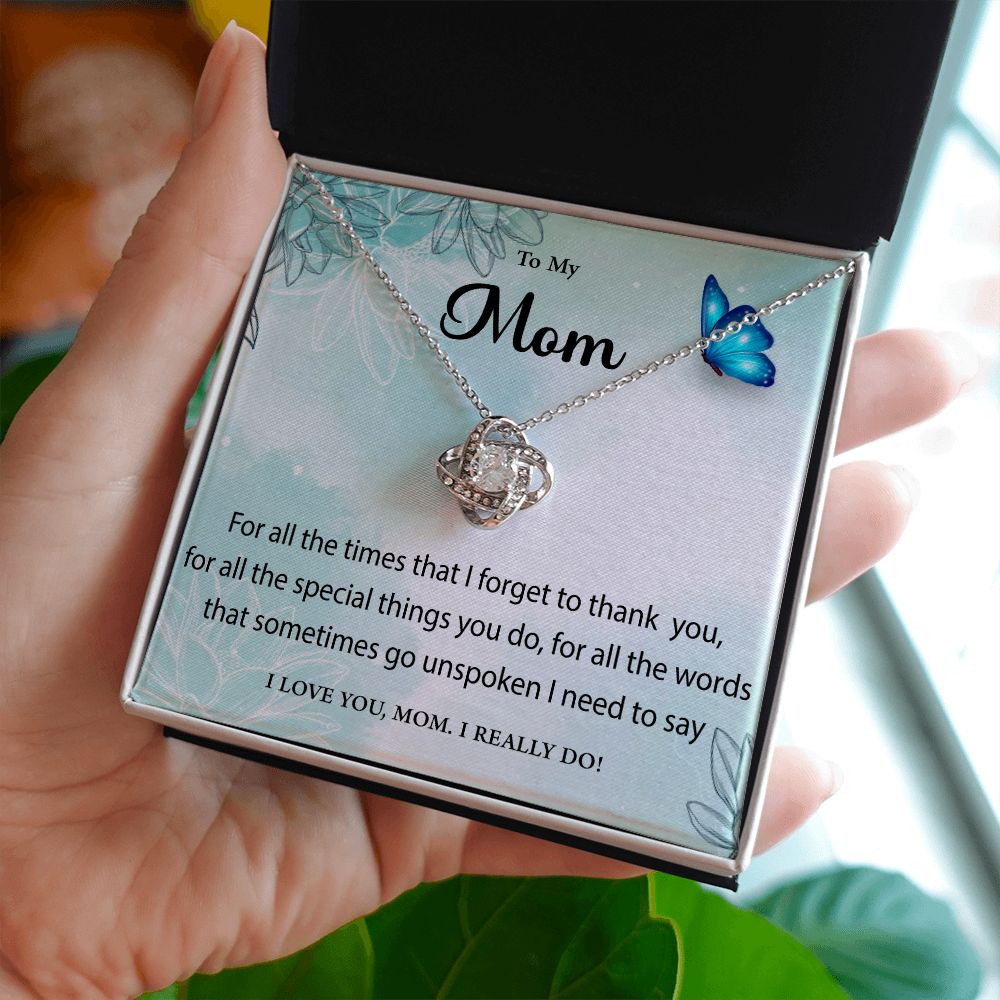To My Mom, I Love You Love Knot Necklace – Gift for Mom