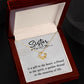 Sister Is A Gift To The Heart - Love Knot Necklace (Yellow & White Gold Variants) - Gift for Sister