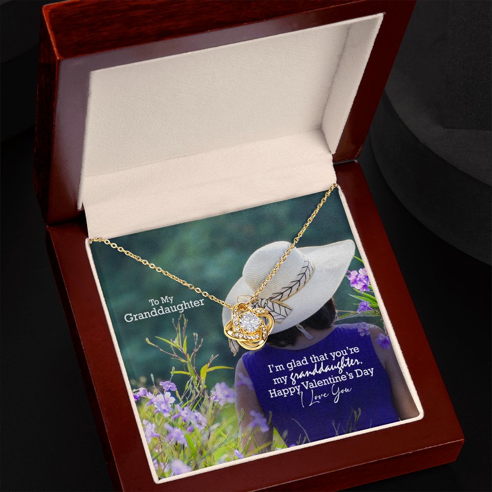 To My Granddaughter, I'm Glad That You're My Granddaughter - Love Knot Necklace - Gift for Granddaughter