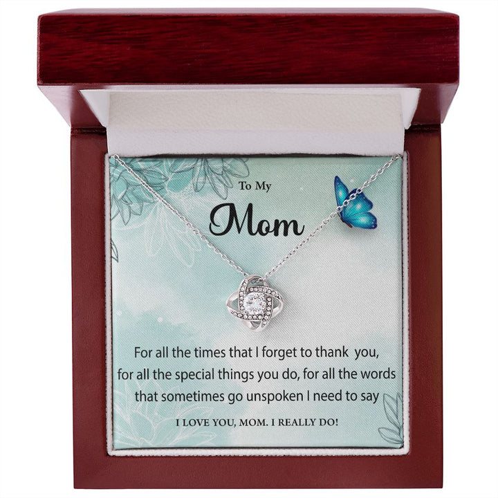 To My Mom, I Love You Love Knot Necklace – Gift for Mom