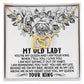 My Old Lady, You're My Queen and I Am Your King - Interlocking Hearts Necklace - Gift for Wife
