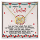 May The Joy and Cheer of Christmas Be With You - Interlocking Hearts Necklace - Gift for Her