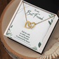 To My Best Friend, Side by Side or Miles Apart We Are Friends Connected by Heart - Interlocking Hearts Necklace - Gift for Best Friend