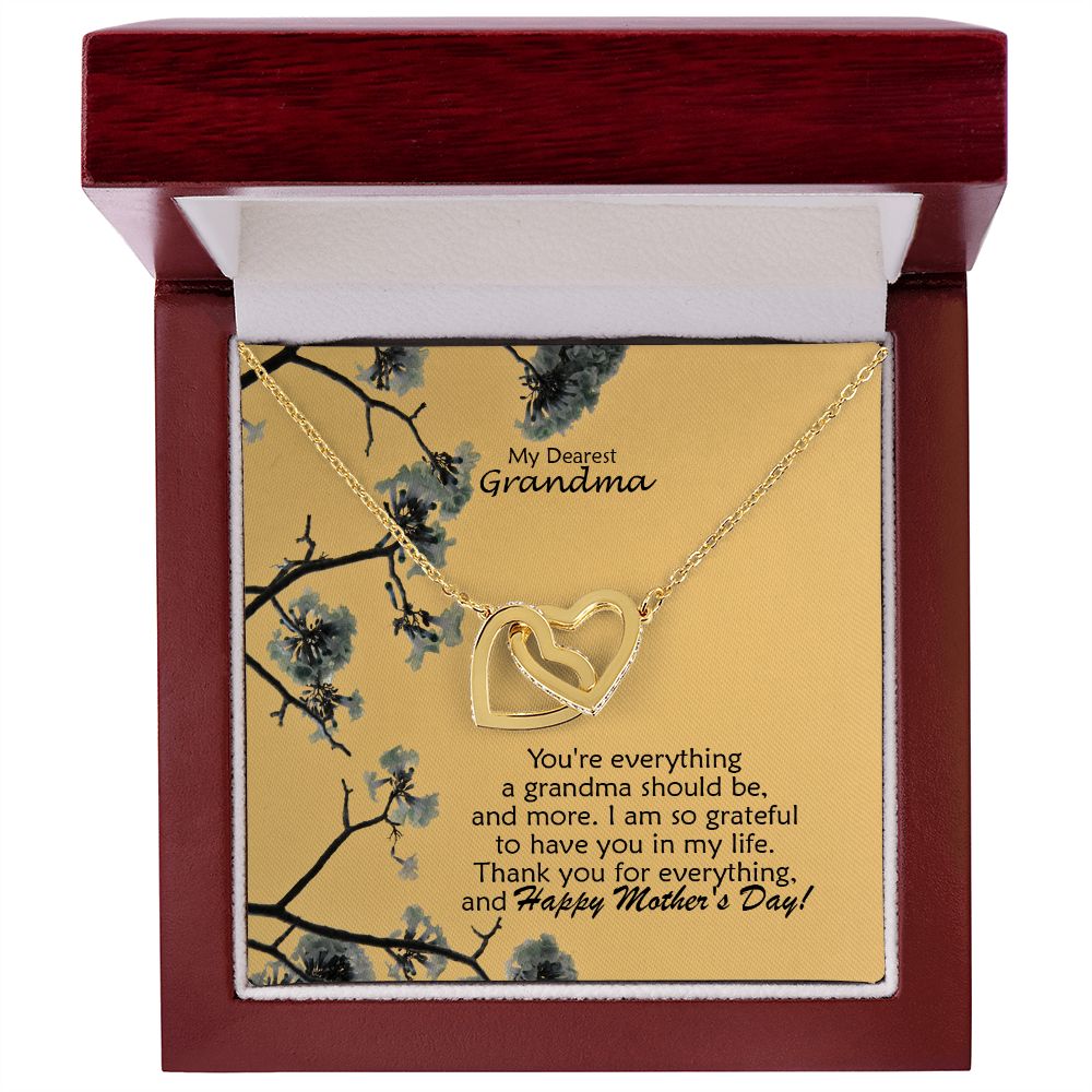 I Am So Grateful To Have You In My Life - Thank You For Everything & Happy Mother's Day! - Interlocking Hearts Necklace - Gift for Grandma