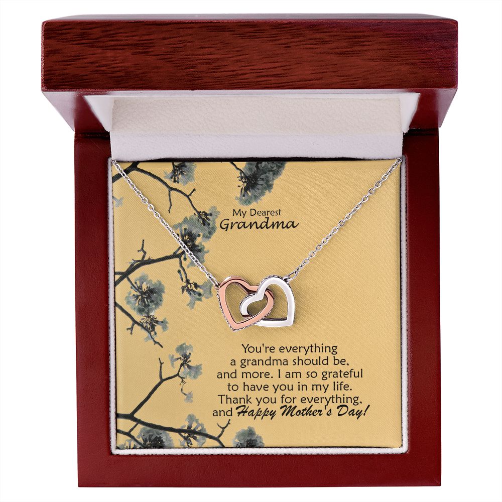I Am So Grateful To Have You In My Life - Thank You For Everything & Happy Mother's Day! - Interlocking Hearts Necklace - Gift for Grandma