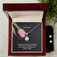 To My Mom, Happy Valentine's Day To The Woman Who Birthed Me - Eternal Hope Necklace & Clear CZ Earrings - Gift for Mom