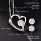 To My Soulmate, We Might Be Miles Apart, But Our Souls Are Right Next To Each Other - Forever Love Necklace & Clear CZ Earrings - Gift for Her