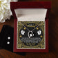 To My Mommy, Keep This Close To Your Heart - Forever Love Necklace & Clear CZ Earrings - Gift for Mom