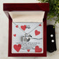 To My Wife, I Come Home To Your Beautiful Face - Forever Love Necklace & Clear CZ Earrings - Gift for Wife