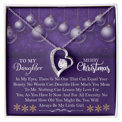 To My Daughter, Merry Christmas Always Be My Little Girl - Forever Love Necklace - Gift for Daughter