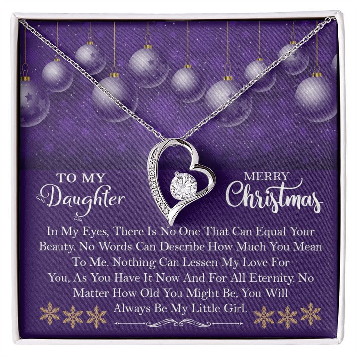 To My Daughter, Merry Christmas Always Be My Little Girl - Forever Love Necklace - Gift for Daughter