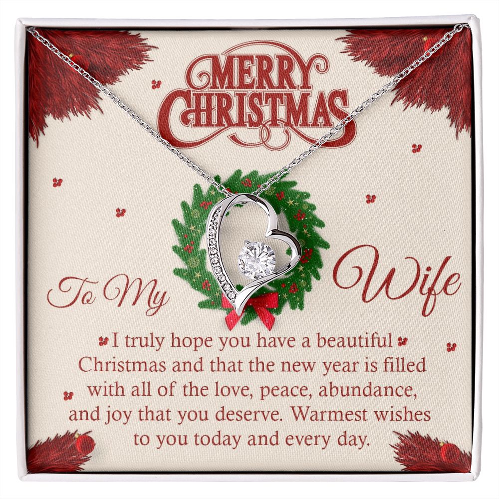 To My Wife, I Truly Hope You Have A Beautiful Christmas - Forever Love Necklace - Gift for Wife