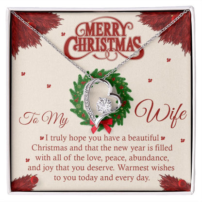 To My Wife, I Truly Hope You Have A Beautiful Christmas - Forever Love Necklace - Gift for Wife