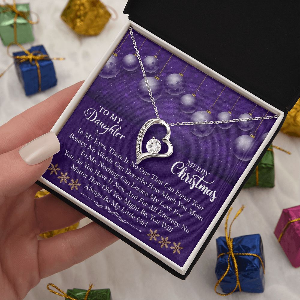 To My Daughter, Merry Christmas Always Be My Little Girl - Forever Love Necklace - Gift for Daughter