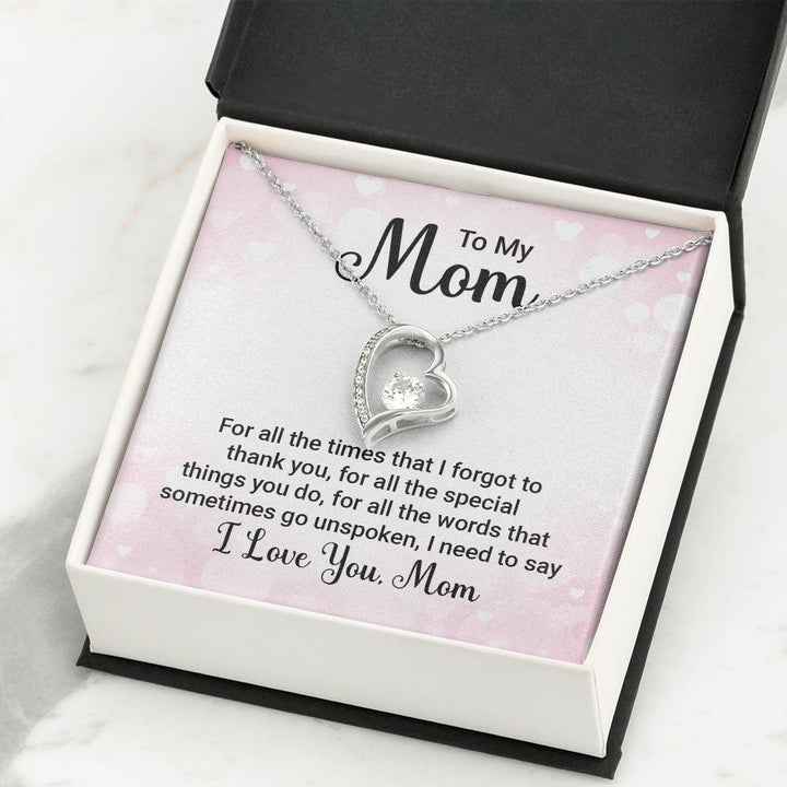 To My Mom, I Love You - Forever Love Necklace – Gift for Mom