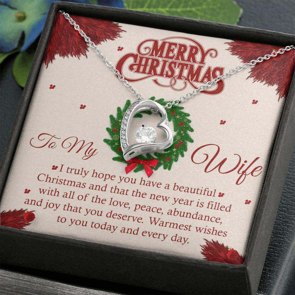 To My Wife, I Truly Hope You Have A Beautiful Christmas - Forever Love Necklace - Gift for Wife