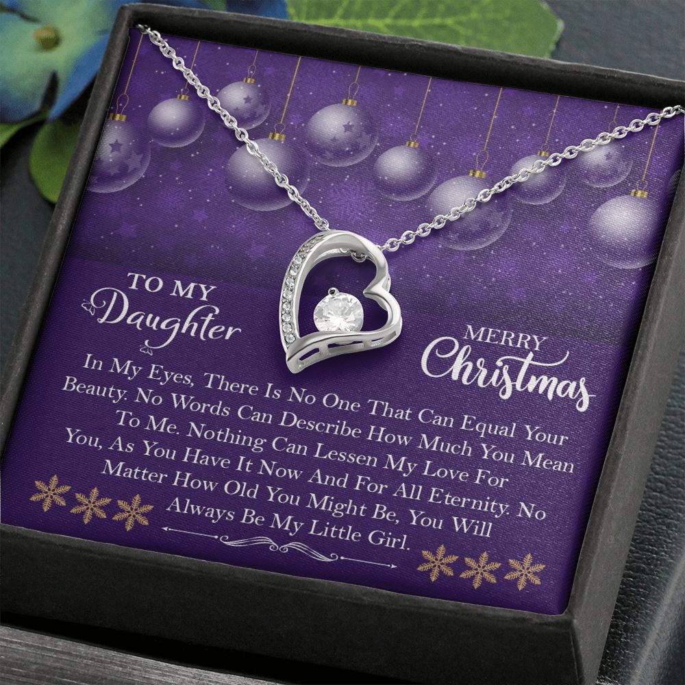 To My Daughter, Merry Christmas Always Be My Little Girl - Forever Love Necklace - Gift for Daughter