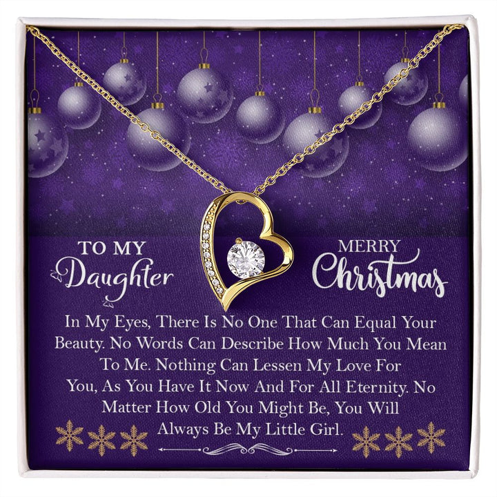 To My Daughter, Merry Christmas Always Be My Little Girl - Forever Love Necklace - Gift for Daughter