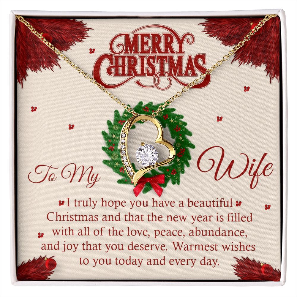 To My Wife, I Truly Hope You Have A Beautiful Christmas - Forever Love Necklace - Gift for Wife