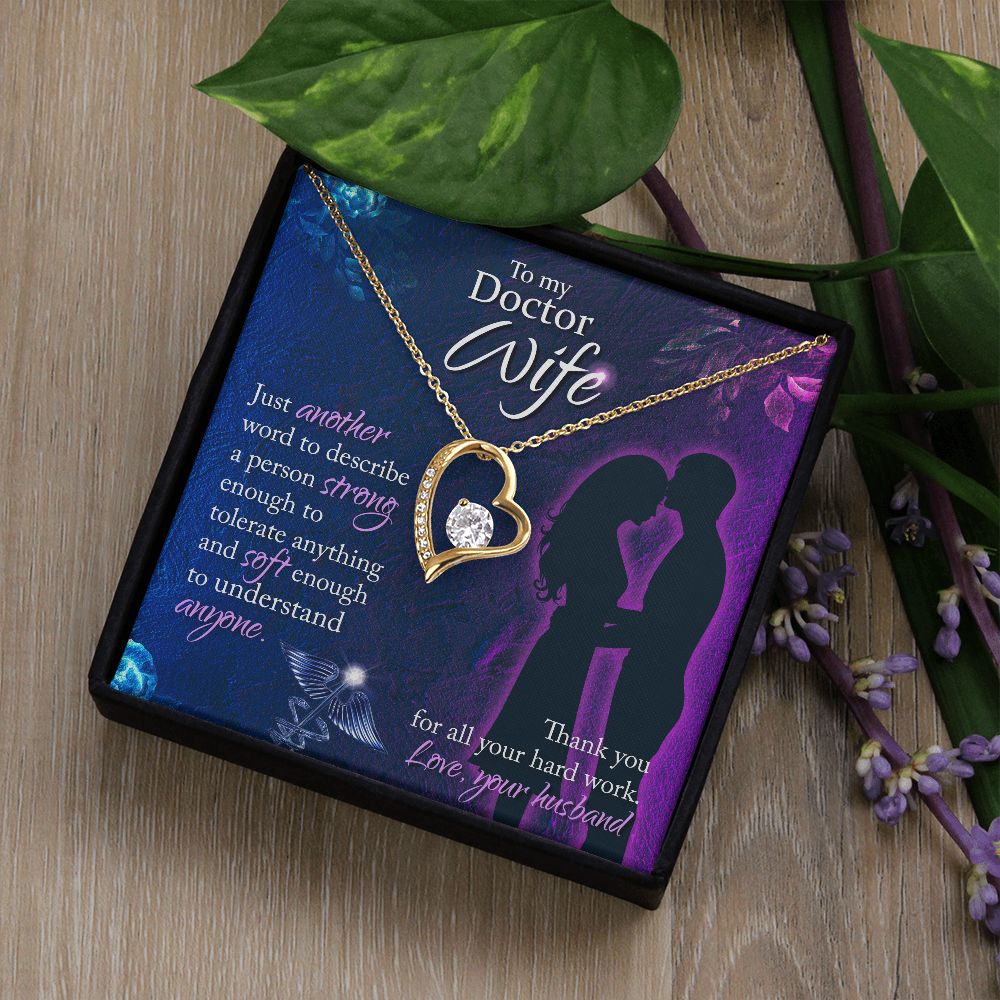 To My Doctor Wife, Thank You For All Your Hard Work - Forever Love Necklace - Gift for Wife