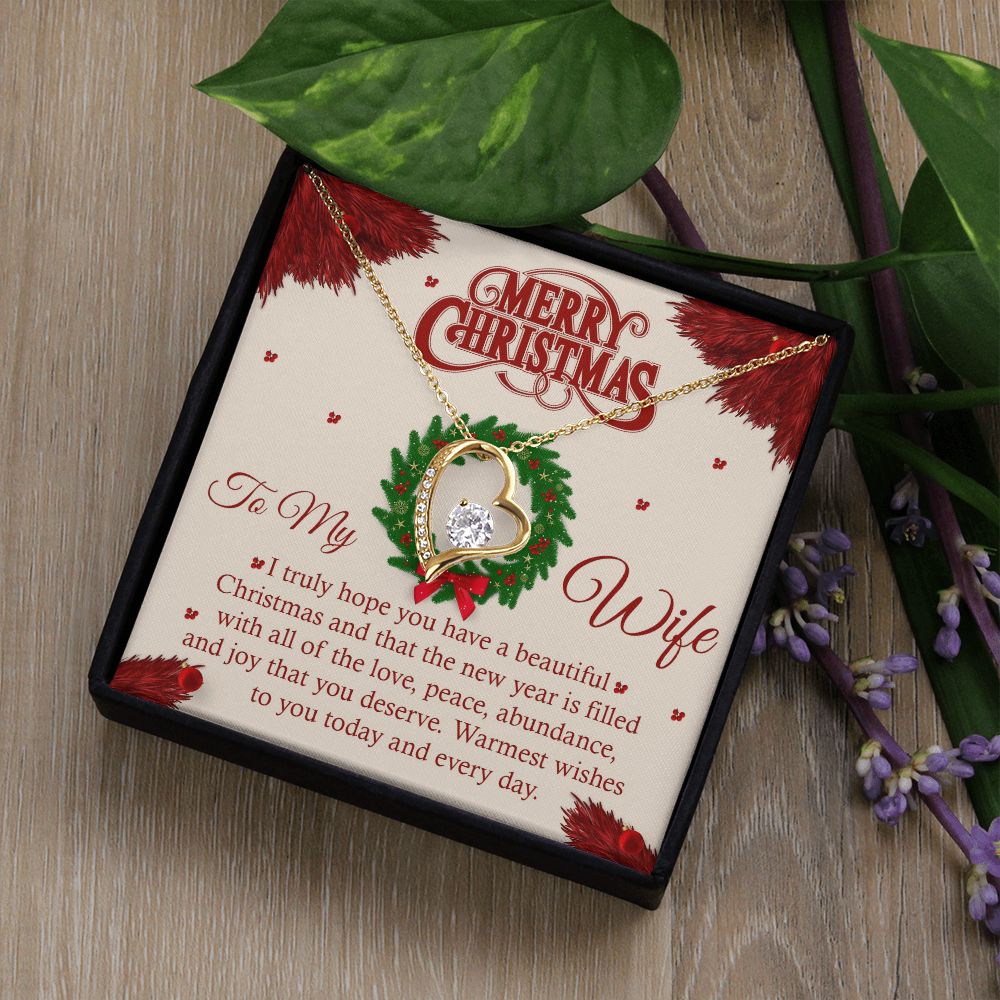 To My Wife, I Truly Hope You Have A Beautiful Christmas - Forever Love Necklace - Gift for Wife