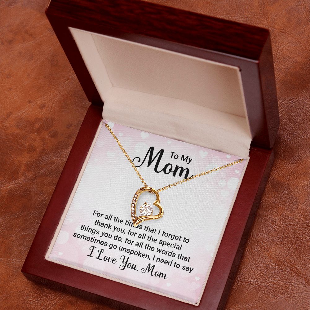 To My Mom, I Love You - Forever Love Necklace – Gift for Mom