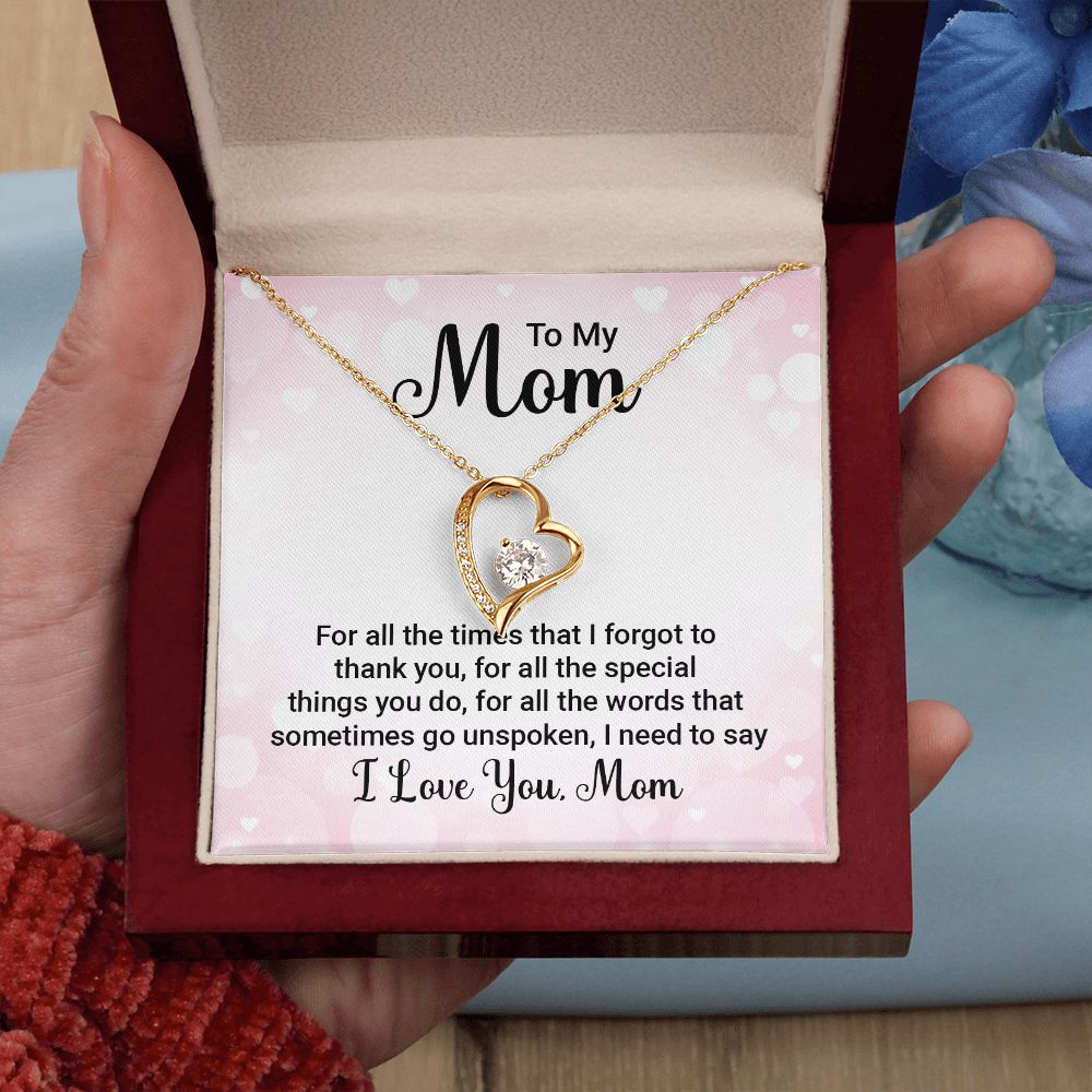 To My Mom, I Love You - Forever Love Necklace – Gift for Mom