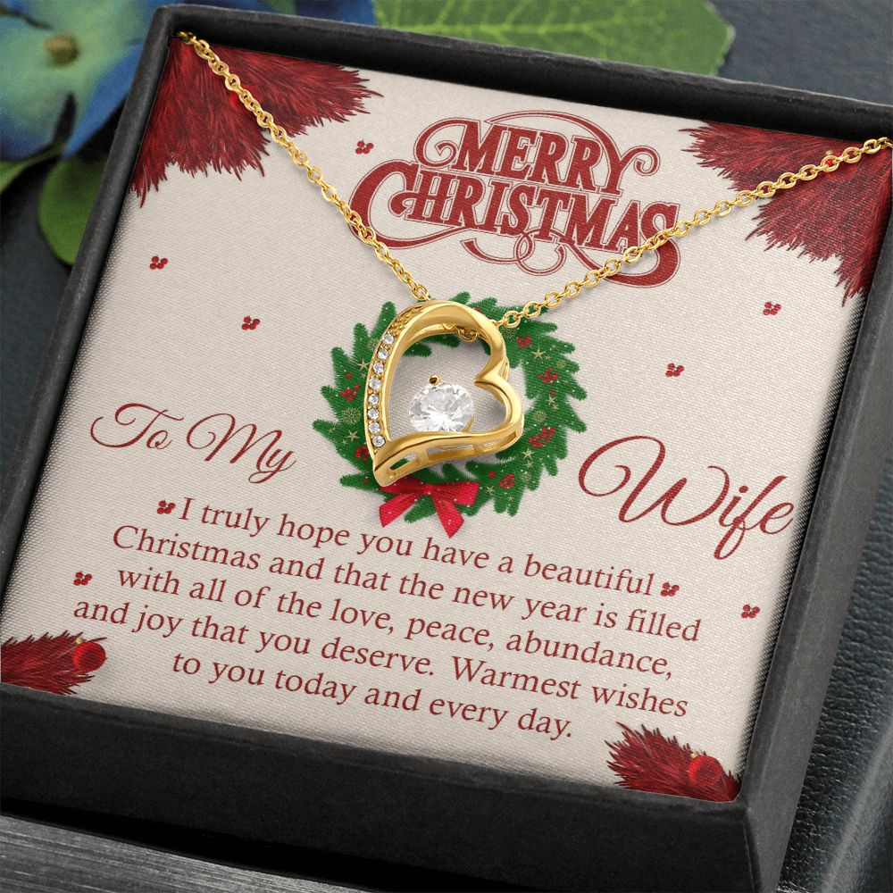 To My Wife, I Truly Hope You Have A Beautiful Christmas - Forever Love Necklace - Gift for Wife