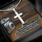 To My Grandson, My Heart Swells With Pride Every Time I Think of You - Stainless Cross Necklace - Gift for Grandson