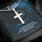 Faith is taking the first step even when you don't see the whole staircase - Stainless Steel Cross Necklace - Gift for Him - Gift for Her