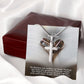 To My Soulmate, Our Hearts Will Always Be Tied Together With Each Other - Stainless Cross Necklace with Message Card - Gift for Him