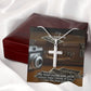 To My Grandson, My Heart Swells With Pride Every Time I Think of You - Stainless Cross Necklace - Gift for Grandson