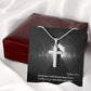 As For Me, I Will Always Have Hope - Stainless Cross Necklace with Message Card - Gift for Him