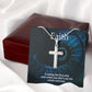 Faith is taking the first step even when you don't see the whole staircase - Stainless Steel Cross Necklace - Gift for Him - Gift for Her